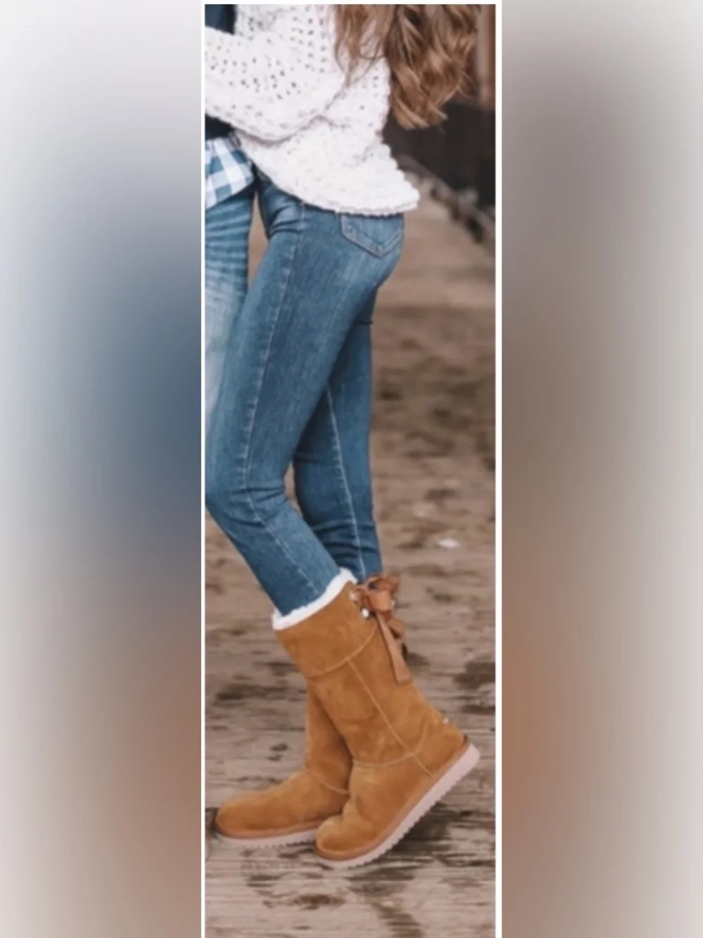 Koolaburra by UGG Womens Andrah Suede Faux Fur Boots Chestnut Size 7 Winter